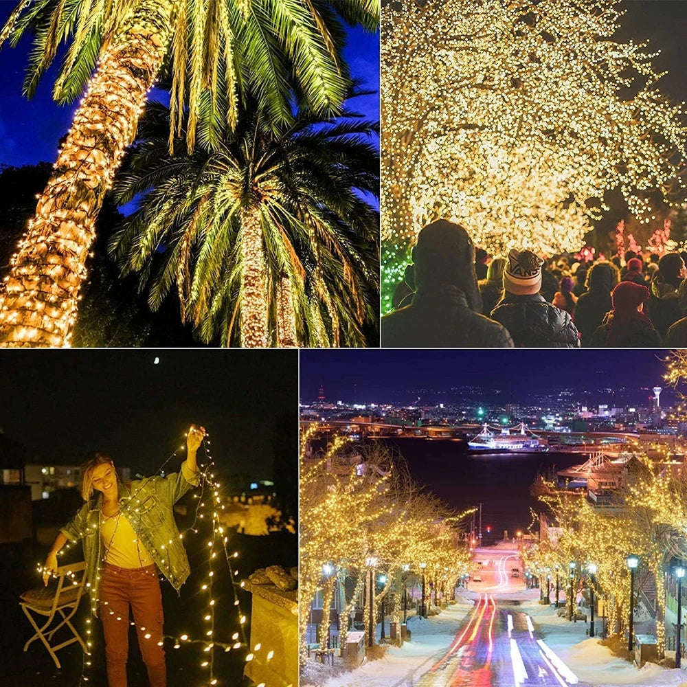 39ft LED Solar Light 100 Lights Outdoor Waterproof Fairy Garland Lights Christmas Party Halloween Decorations Solar Lights