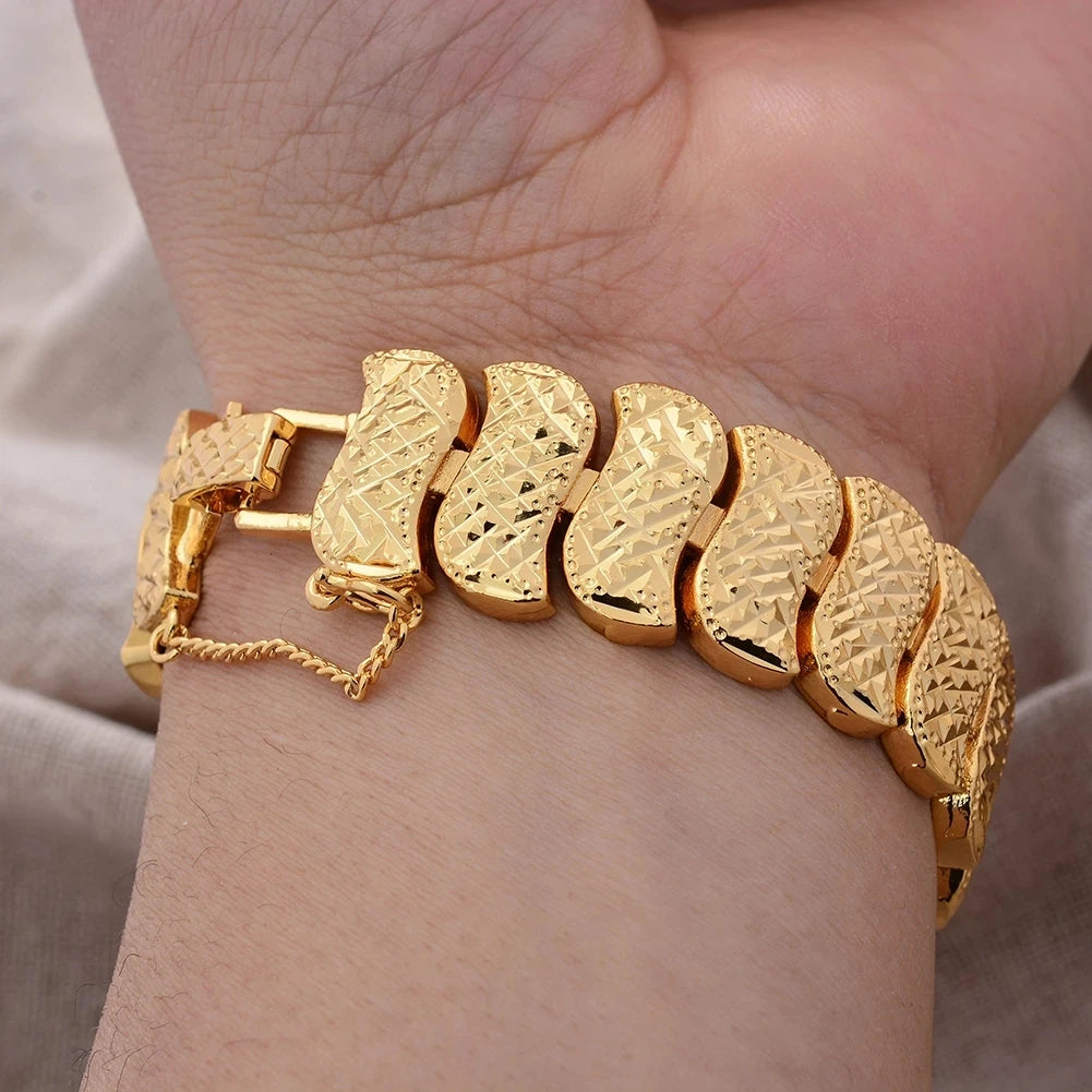 African Nigerian Wedding Gold Color Bangles For Women Girls  Ethiopian Wedding Bracelets Gifts