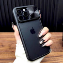 Luxury Slide Cap Camera Cover Case For iPhone 17 Air 16 15 14 13 12 Pro Max 16Pro Shockproof Transparent Clear Hard Full Cover