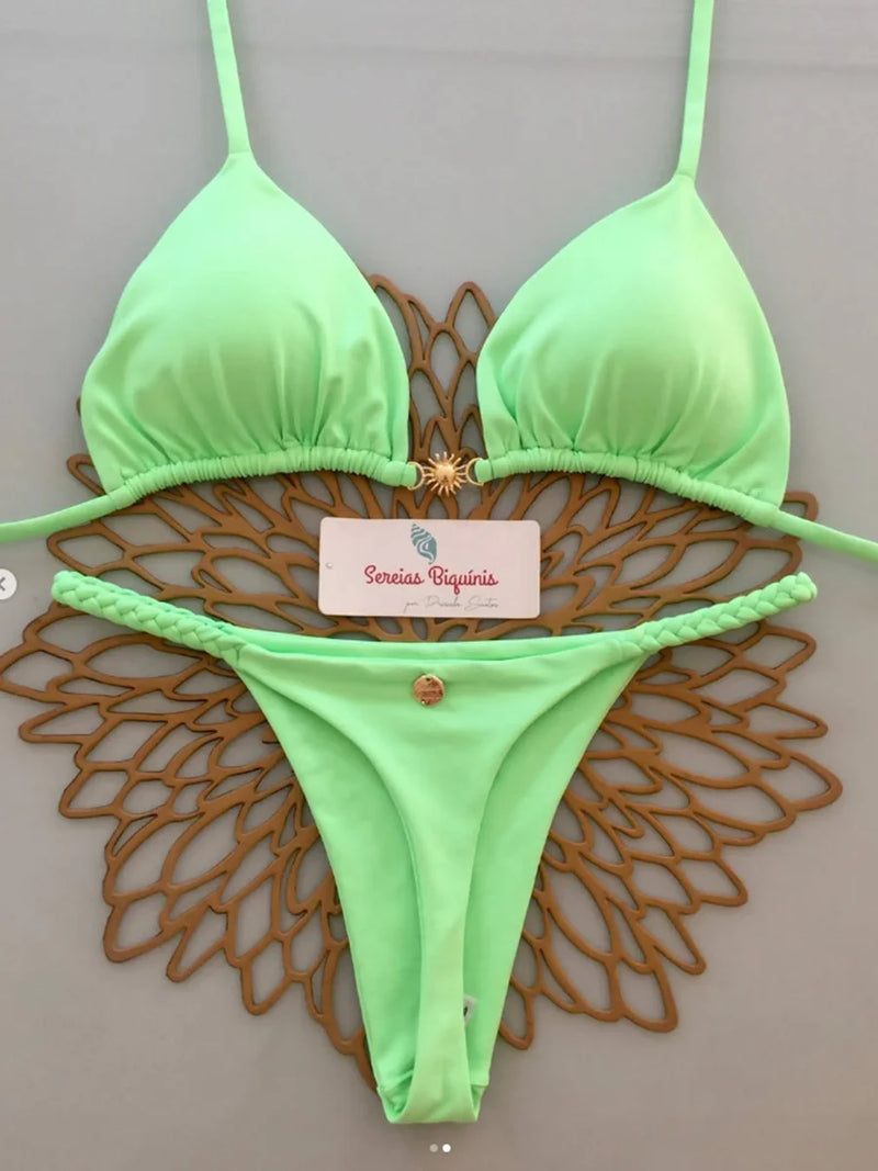 Micro Bikini Push Up Women Swimsuits 2025 Sexy Swimwear Brazilian Bikini Set Halter Biquini Swim Suits Thong Beachwear Female