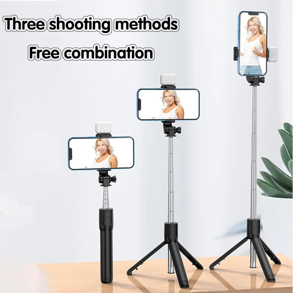 Extendable Selfie Stick Tripod Phone Tripod with,Group Selfies/Live Streaming/Video Recording Compatible with All Cellphones