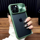 Luxury Slide Cap Camera Cover Case For iPhone 17 Air 16 15 14 13 12 Pro Max 16Pro Shockproof Transparent Clear Hard Full Cover