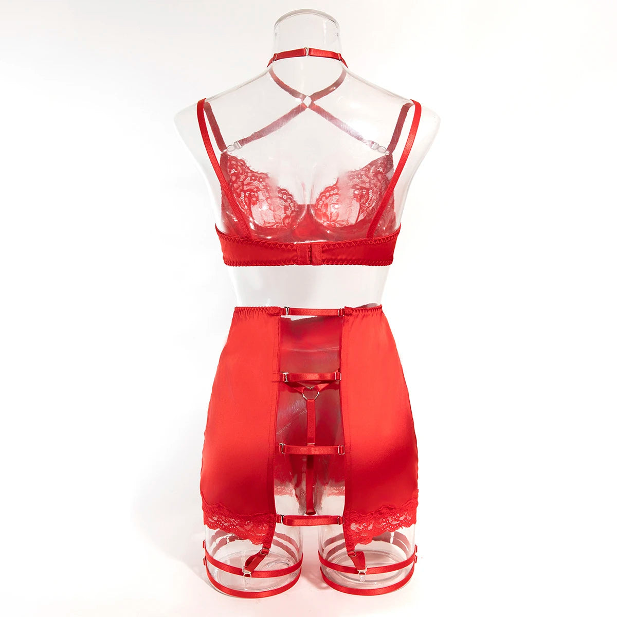 Ellolace Lace Lingeries Sexy Hot Halter Bra Heart g-String Thongs Sissy Erotic Garter Ensemble Exotic Sets Romantic Underwear