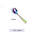 JANKNG Stainless Steel Dinnerware Set Rainbow Colorful Cutlery Dishwasher Safe Dinner Western Tableware Kitchen Accessories