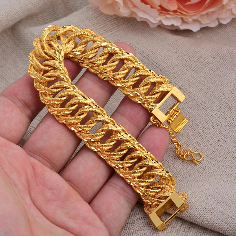 African Nigerian Wedding Gold Color Bangles For Women Girls  Ethiopian Wedding Bracelets Gifts